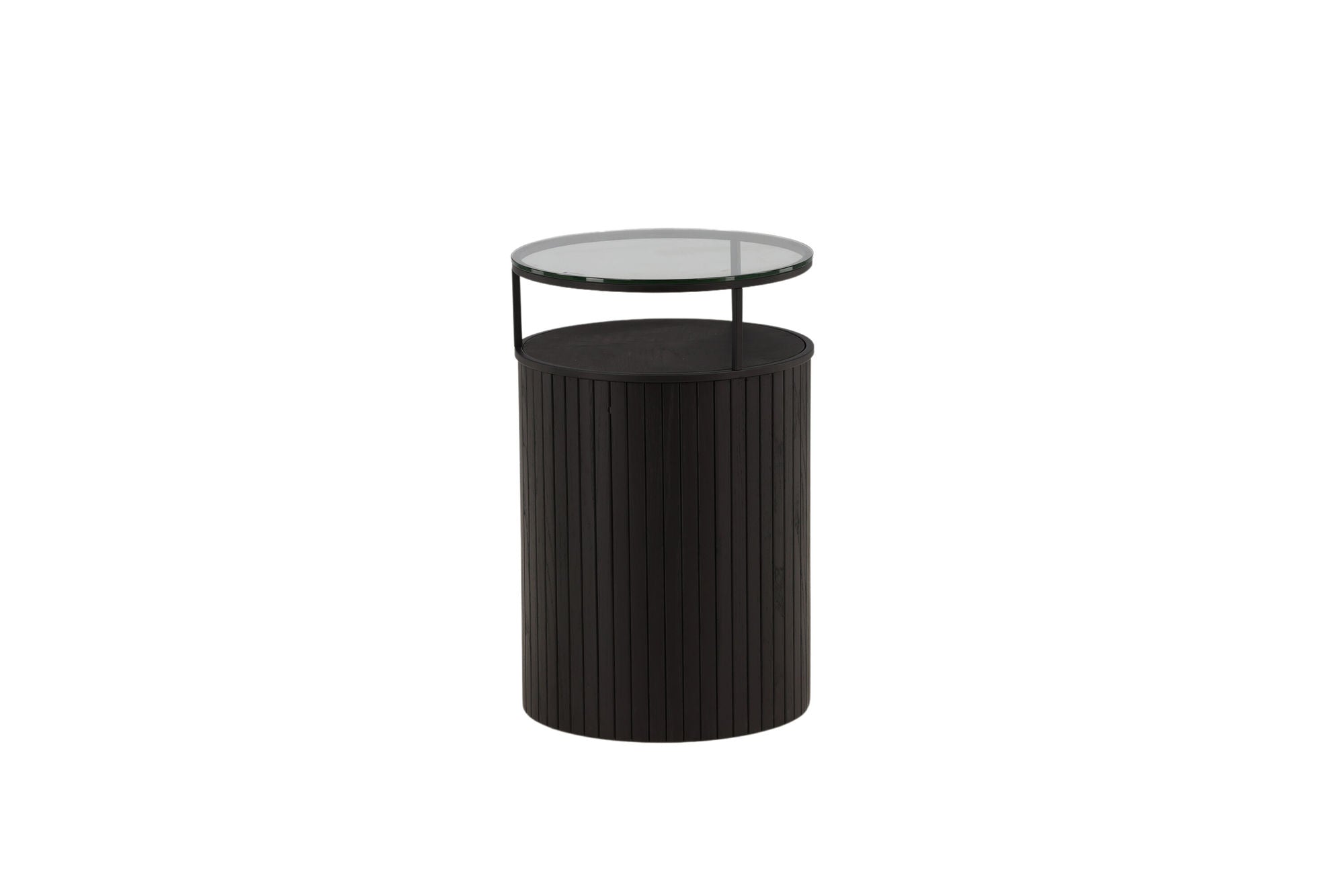 Bovall Side Table - Black / Clear glass ⌀37