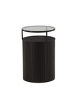 Mesa auxiliar Furniture Fashion Bovall - Negro / Vidrio transparente ⌀37