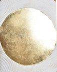 Metal wall decoration tripticon in gold and white