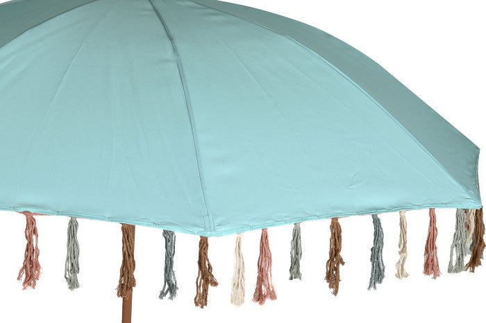 Sun Umbrella in sky blue with fringes