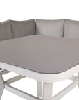 Venture Home Virya Conjunto de sofás esquineros (3+2+1) Aluminio blanco / Cuerda gris / Cojín gris