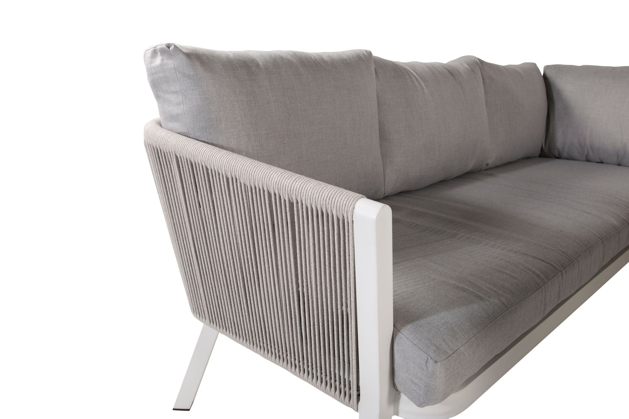 Venture Home Virya Corner sofa set  (3+2+1) White alu / Grey rope / grey cushion