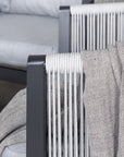Venture Home Conjunto de salón Virya (3+2+1) NEGRO aluminio / Cuerda gris / Cojín gris