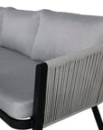 Venture Home Virya Conjunto de sofás esquineros (3+2+1) aluminio NEGRO / Cuerda gris / cojín gris