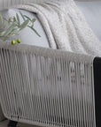 Venture Home Virya Corner sofa set  (3+2+1) BLACK alu / Grey rope / grey cushion